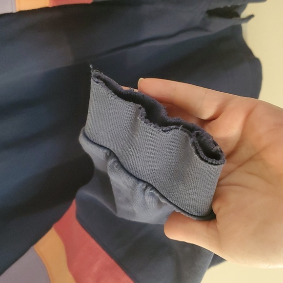 Vintage Lands End Mens Longsleeve Polo Size Medium Cotton Rugby Style Navy - Picture 7 of 11